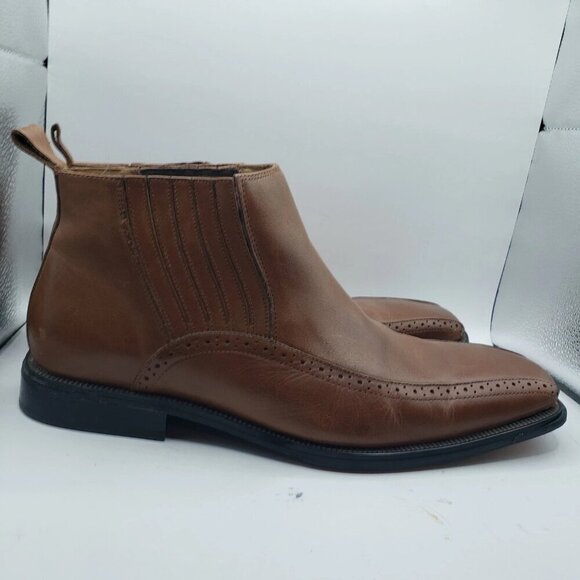 STACY ADAMS RAYFORD MENS CHUKKA BOOTS SIZE 10M TAN HAVANE BROWN COLOR EUC - Picture 4 of 6